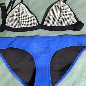 Triangl Swimwear Black and Blue Bikini Set